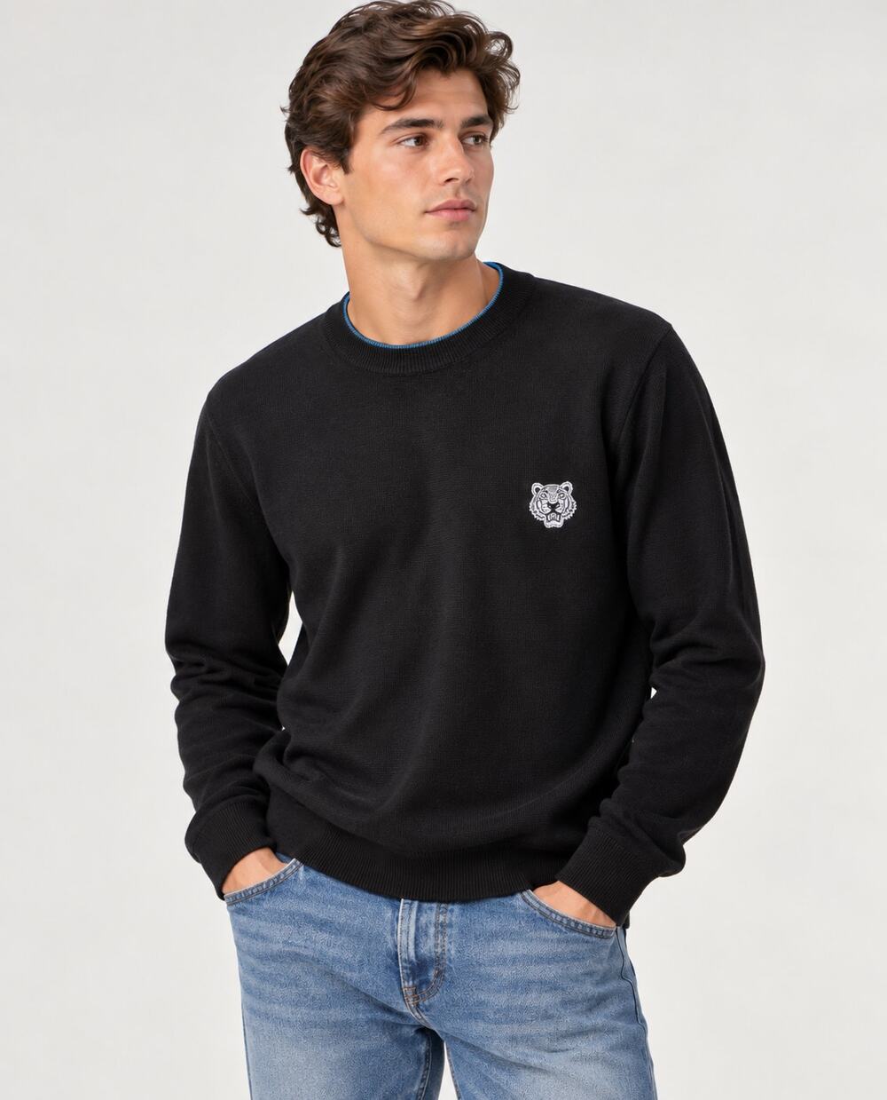 KENZO Men's Tiger Crest Sweater in Black Size XXL